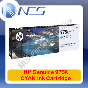 HP Genuine 975X CYAN High Yield Ink Cartridge for PageWide Pro 452dw/477dw/552dw/577dw/577z (L0S00AA)